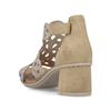 Rieker Lattice Cut Block Heel Sandal - Beige Sparkle